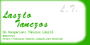 laszlo tanczos business card